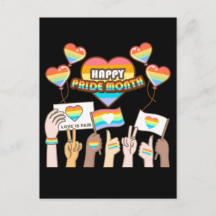 Pride love. Love is fair. Pride month. Poster Postcard