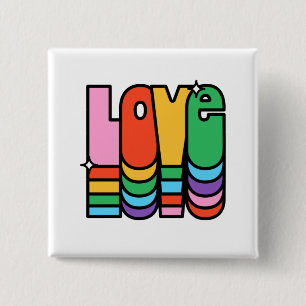 Pride- love rainbow colour. love is love.          15 cm square badge