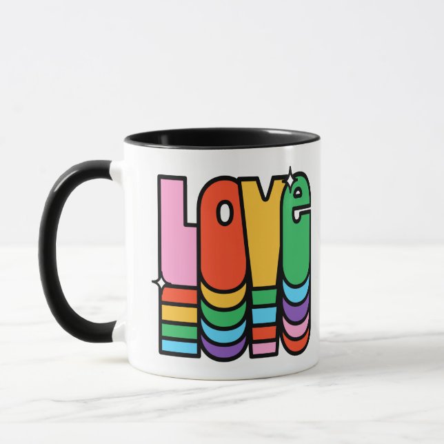 Pride- love rainbow colour. love is love.      cof mug (Left)