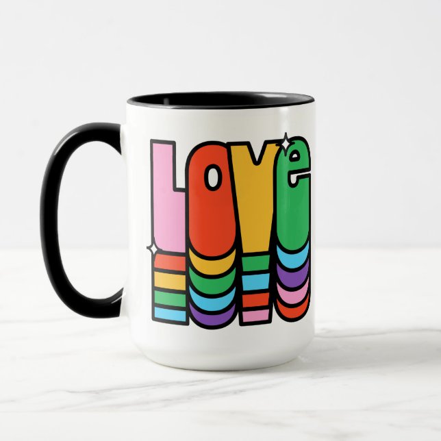 Pride- love rainbow colour. love is love.        mug (Left)