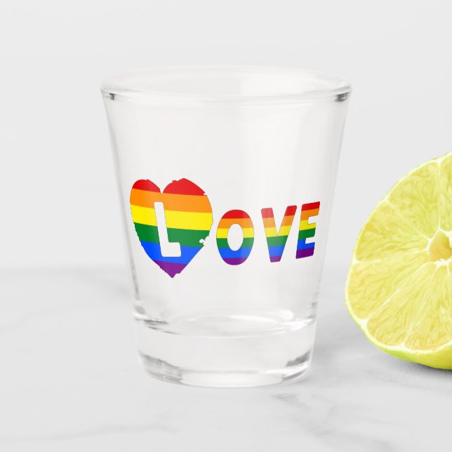 Pride LOVE Shot Glass (Front)