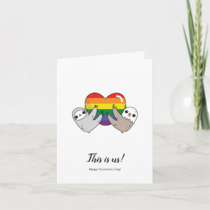 Pride Love Sloths Valentine's Day Card