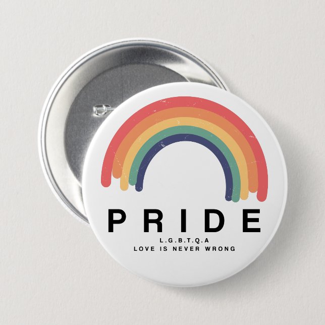 Pride Love Wins Colourful Rainbow LGBTQ 7.5 Cm Round Badge (Front & Back)
