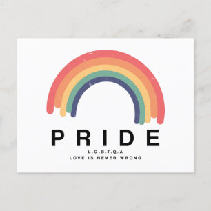 Pride Love Wins Colourful Rainbow LGBTQ Postcard