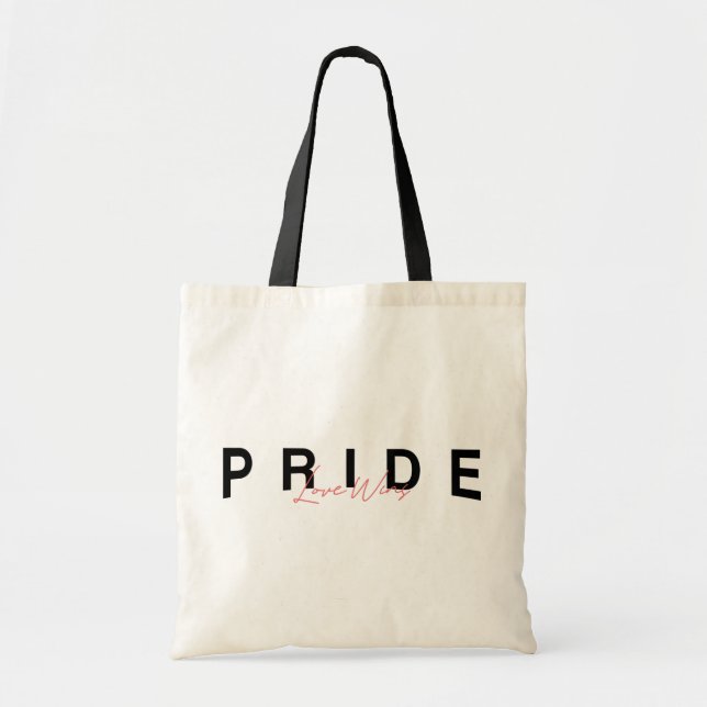 Pride Love Wins Colourful Rainbow LGBTQ Tote Bag (Front)