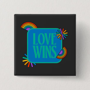 Pride- love wins. Gay rainbow lgbtq Button