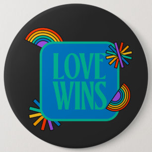 Pride- love wins. Gay rainbow lgbtq       Button
