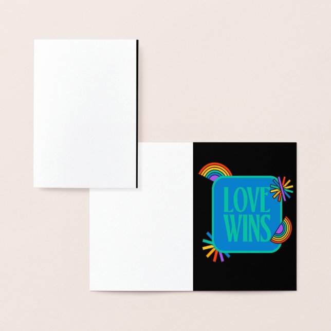 Pride- love wins. Gay rainbow lgbtq      Foil Card (Display)