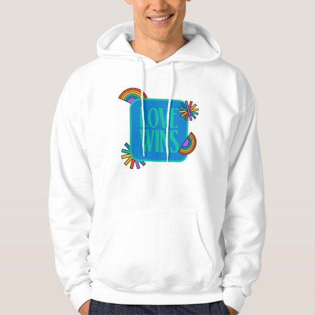 Pride- love wins. Gay rainbow lgbtq     Hoodie (Front)