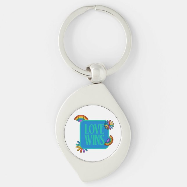 Pride- love wins. Gay rainbow lgbtq            Key Key Ring (Front)