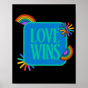 Pride- love wins. Gay rainbow lgbtq Poster