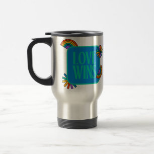 Pride- love wins. Gay rainbow lgbtq Travel Mug