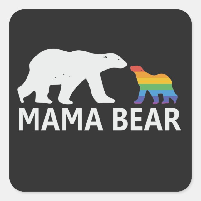  Pride Mama Bear Proud Mum Lgbt Mama Bear Square Sticker (Front)