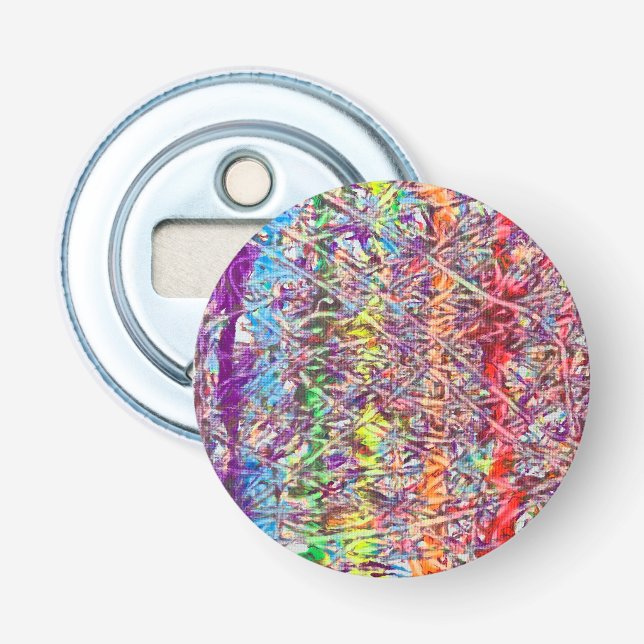 Pride Marble Artwork Button Bottle Opener (Front)