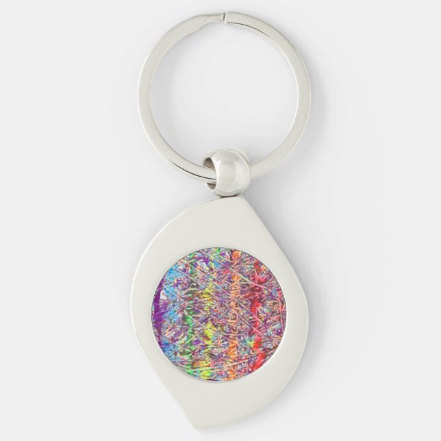 Pride Marble Artwork Button Key Ring (Front)