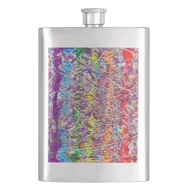 Pride Marble Artwork Hip Flask (Front)