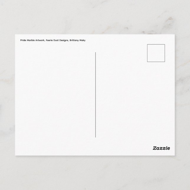 Pride Marble Artwork Postcard (Back)