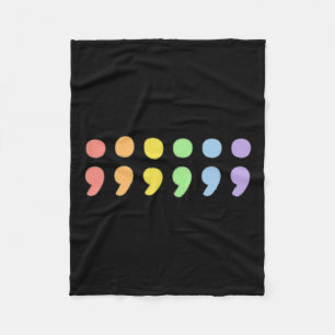 Pride Mental Health Semicolon Lgbtqia+ Lgbt Pastel Fleece Blanket