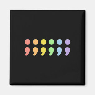 Pride Mental Health Semicolon Lgbtqia+ Lgbt Pastel Magnet