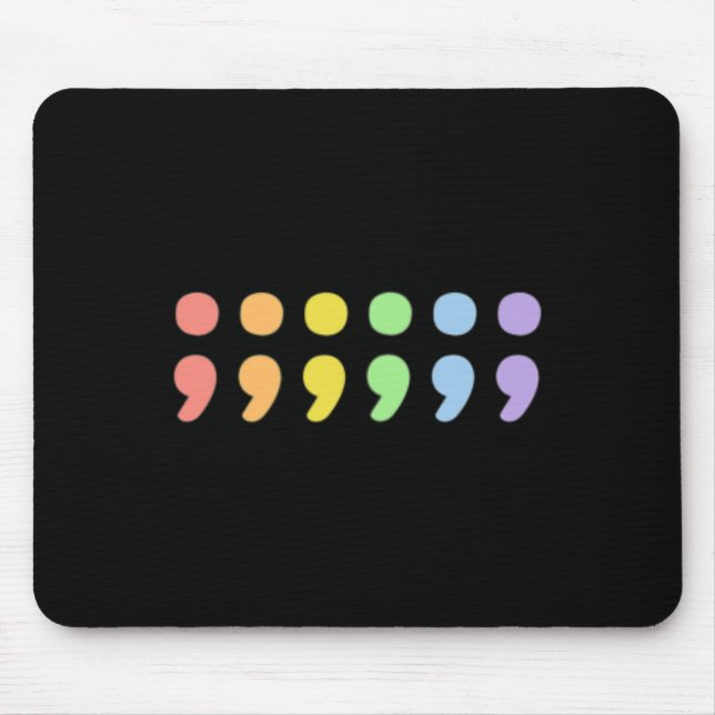 Pride Mental Health Semicolon Lgbtqia+ Lgbt Pastel Mouse Mat (Front)