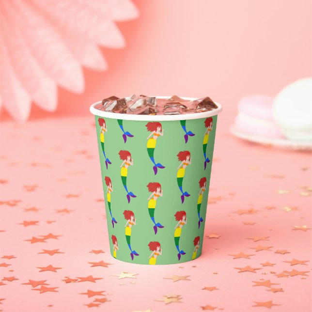 Pride Mermaid Paper Cups (Insitu)