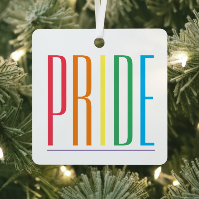 PRIDE Metal Square Ornament (Insitu)
