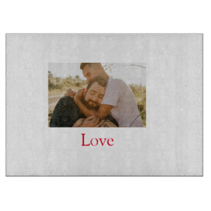 Pride month add gay couple photo name love LQBTQ  Cutting Board