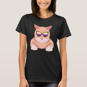Pride Month Cool Non Binary Sunglasses Cat Lgbt No T-Shirt