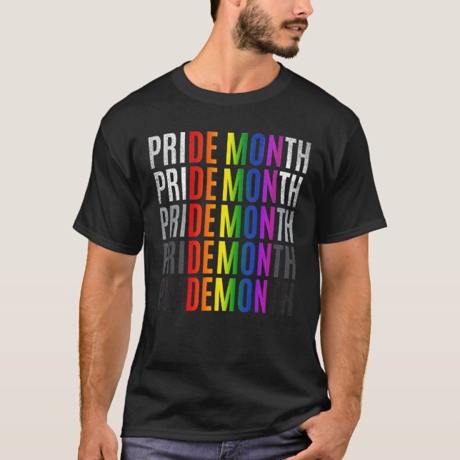 Pride Month Demon LGBT Gay Pride Month Transgender T-Shirt (Front)