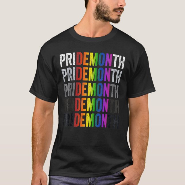 Pride Month Demon LGBT Gay Pride Month Transgender T-Shirt (Front)