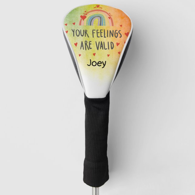 Pride month LGBT Queer your feelings are valid  Golf Head Cover (Front)