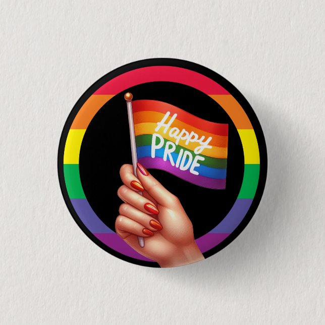 Pride Month  LGBT with rainbow theme 3 Cm Round Badge (Front)