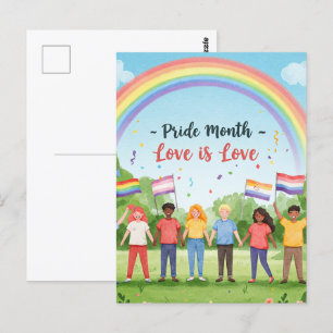'Pride Month – Love is Love' Postcard