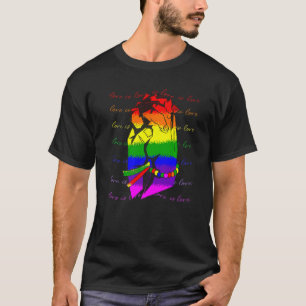 Pride Month Love Is Love Rainbow Flag Proud Ally L T-Shirt
