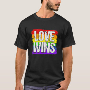 Pride Month Love Wins Lgbt Q Rainbow Heart Flag Ga T-Shirt