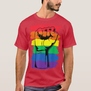 Pride Month Merch LGBT Rainbow Fist LGBTQ Gay Prid T-Shirt