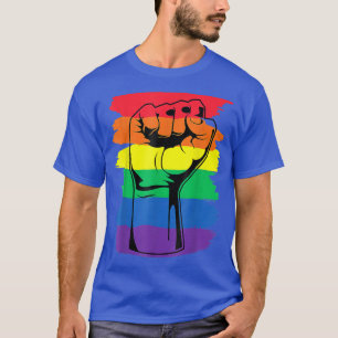 Pride Month Merch LGBT Rainbow Fist LGBTQ Gay Prid T-Shirt