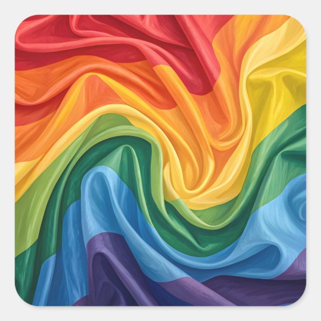 Pride month pattern square sticker (Front)