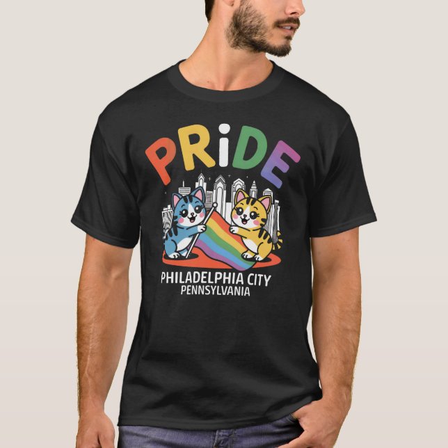 Pride Month Philadelphia City Pennsylvania USA Rai T-Shirt (Front)