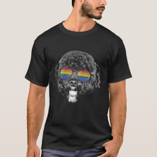 Pride Month Portuguese Water Dog Rainbow Flag T-Shirt