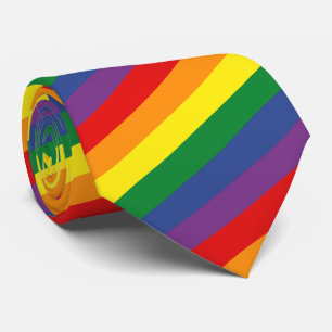 Pride month rainbow flag Colourful stripes LGBT ga Tie