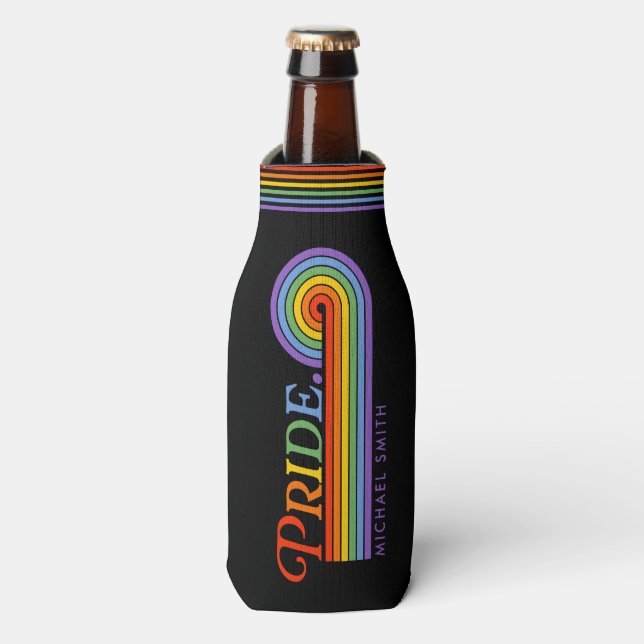 Pride Month Rainbow LGBTQ Love Bottle Cooler (Bottle Front)