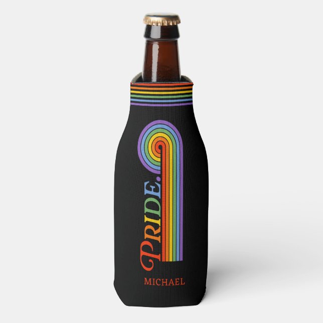 Pride Month Rainbow LGBTQ Love Bottle Cooler (Bottle Front)