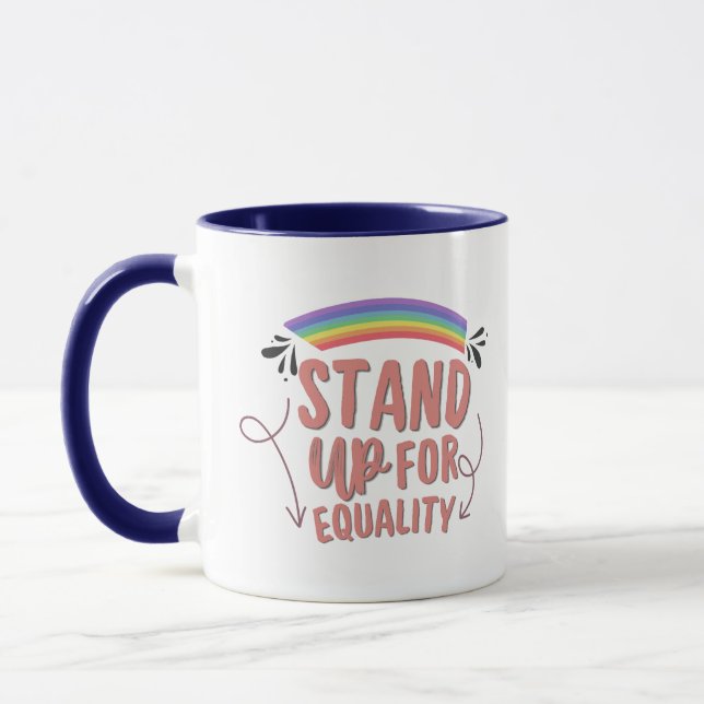 Pride Month Rainbow Stand Up Coffee Mug  (Left)
