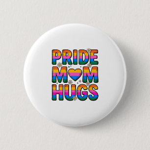 Pride Mum Hugs Vintage Rainbow Vector Design_1 6 Cm Round Badge