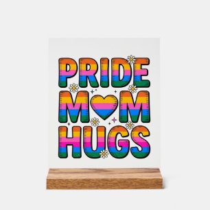 Pride Mum Hugs Vintage Rainbow Vector Design_1 Acrylic Sign