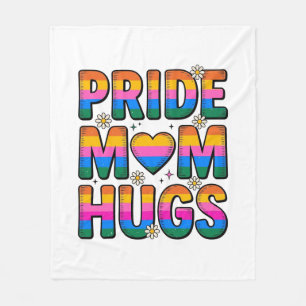 Pride Mum Hugs Vintage Rainbow Vector Design_1 Fleece Blanket