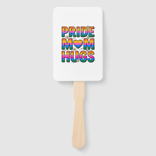 Pride Mum Hugs Vintage Rainbow Vector Design_1 Hand Fan