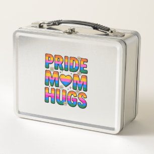Pride Mum Hugs Vintage Rainbow Vector Design_1 Metal Lunch Box
