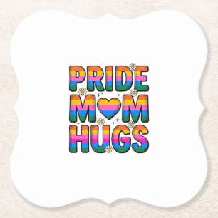 Pride Mum Hugs Vintage Rainbow Vector Design_1 Paper Coaster